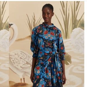Farm Rio Blue Arabesque Dress M